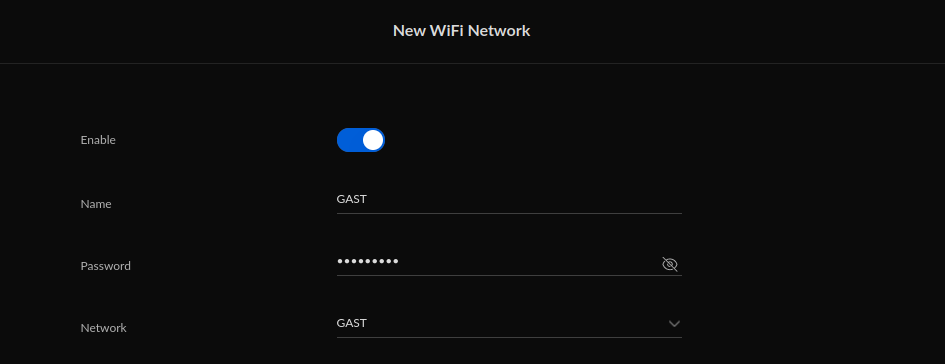 Unifi new WiFi-Network