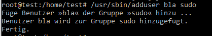 adduser benutzername sudo