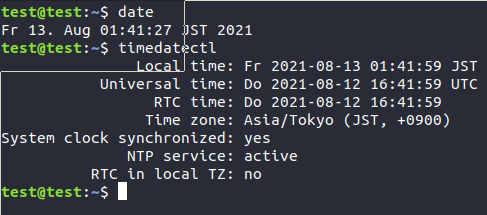 date
timedatectl