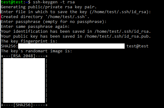 Befehl ssh-keygen -t rsa