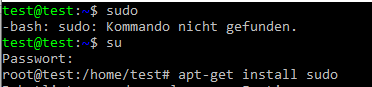 sudo kommando nicht gefunden