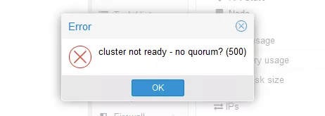 Proxmox no quorum